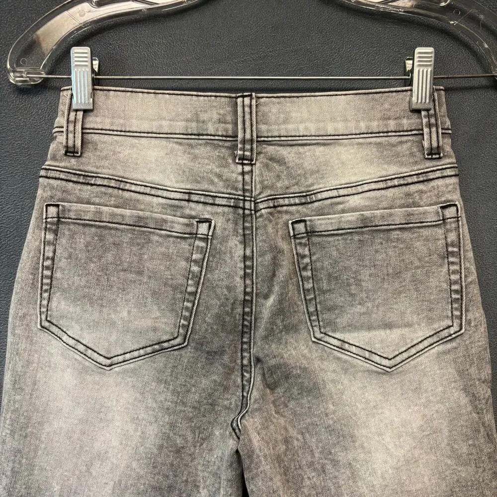 Franki by Francesca’s Girls Gray Star Embellished Jeans Size 14 Y2K Aesthetic